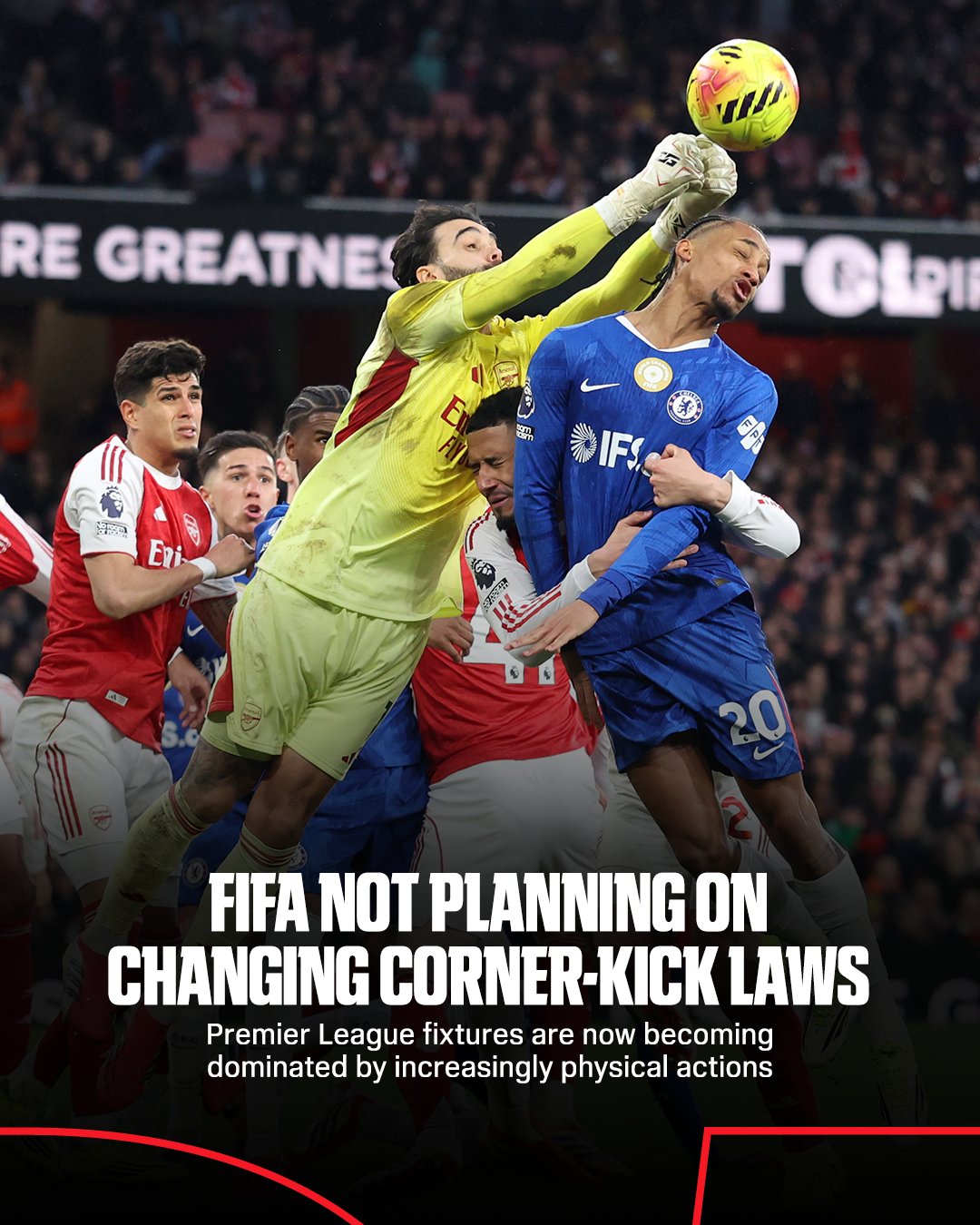 世界杯抽签仪式-ESPN：FIFA没有出台新规限制角球推搡，认为目前情况并不严重