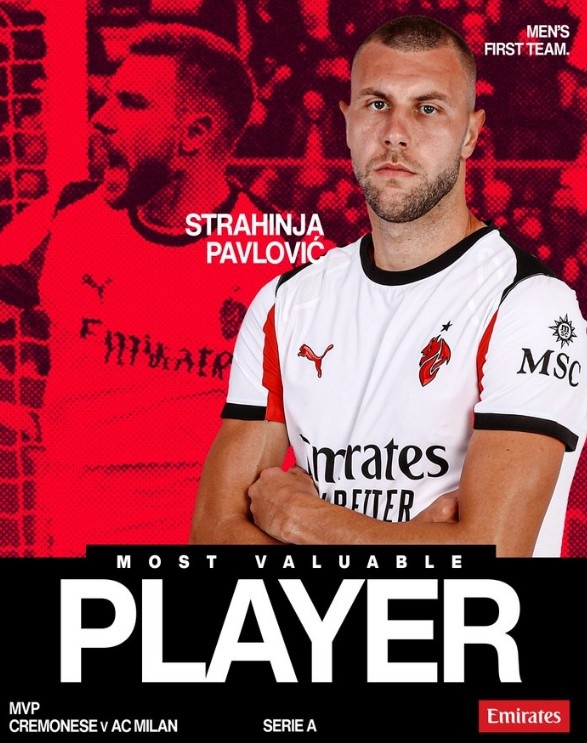 世界杯分组结果-攻防俱佳！AC米兰官方：帕夫洛维奇当选本轮意甲队内最佳球员